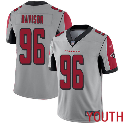 Atlanta Falcons Limited Silver Youth Tyeler Davison Jersey NFL Football #96 Inverted Legend